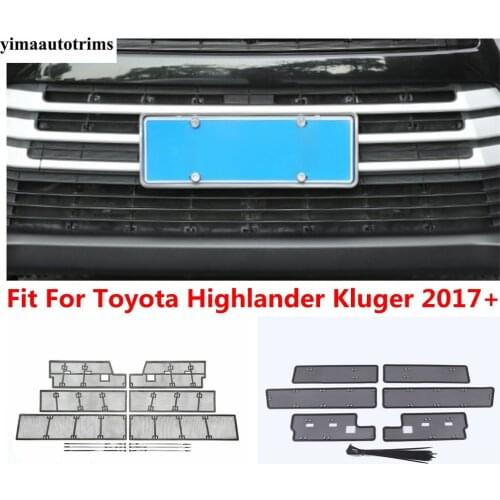 For Toyota Highlander Kluger 2017 2018 2019 Front Grille Insert Net Insect Screening Mesh Protective Kit Cover Trim Accessories