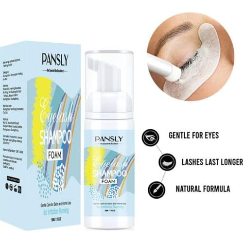 PANSLY 50ml Eyelash Shampoo Moisturizing Natural Gentle Deep Speed Cleansing Eye Makeup Remover Shampoo Non-greasy TSLM2