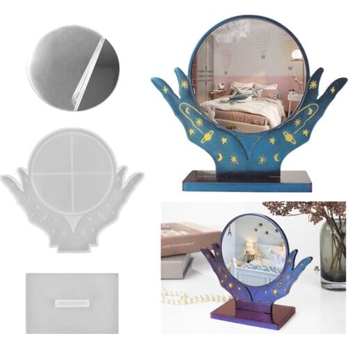 Creative Makeup Mirror Resin Casting Molds Desktop Mirror Silicone Moulds DIY Epoxy Resin Home Bedroom Decoration