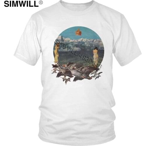 Vintage Fashion Men T Shirt Pure Cotton Sensual Migration Goose T-Shirt Short Sleeved Geese Collection Leisure Tee Gift Clothing