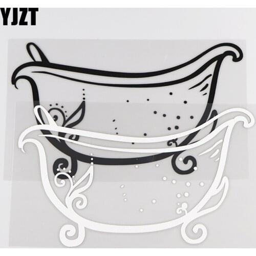 YJZT 20.1×12CM Creative Bathtub Pattern Decoration Scratch Car Sticker Vinyl Decal Black/Silver 4D-0040