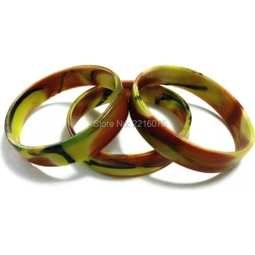 100pcs Forest Camo silicone wristband rubber bracelets free shipping