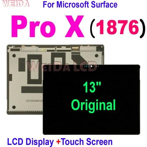 13" Original LCD For Microsoft Surface Pro X 1876 LCD Display Touch Screen Digitizer Assembly For Surface Pro X LCD M1042400