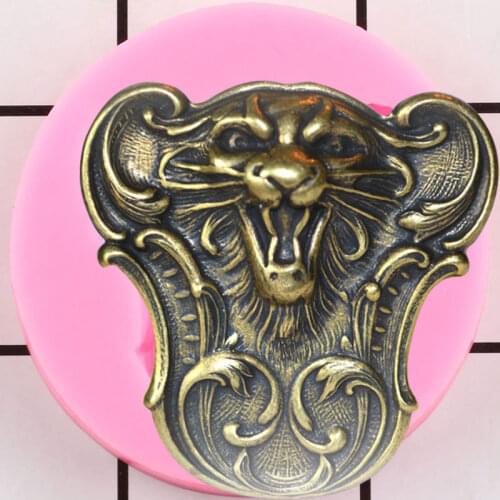 3D Medallion Silicone Molds DIY Dragon Tiger Lion Cake Border Fondant Cake Decorating Tools Candy Clay Chocolate Gumpaste Mould