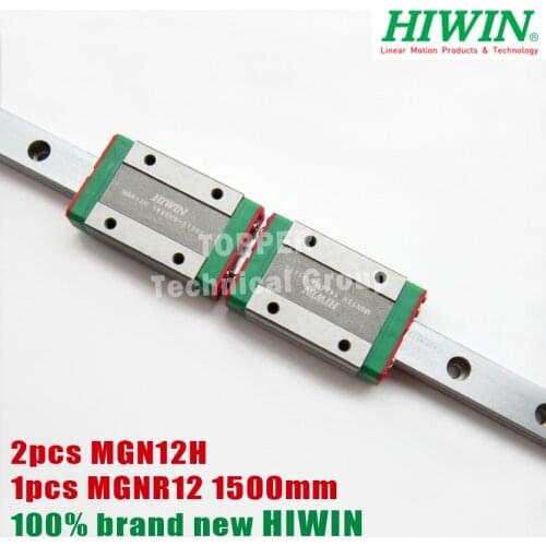 HIWIN MGN12H mini MGN12 slide block with 12mm linear guide rail 1500mm for 3d printer High efficiency CNC kit