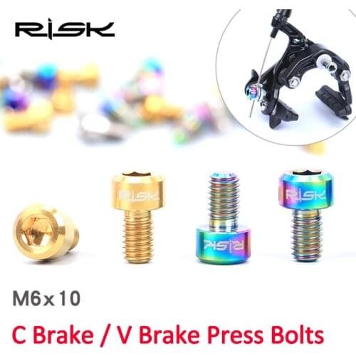 Risk M6x10mmMountian Road Bicycle VBrake Fixing Wire Bolts Titannium Column Head Cycling Brake Cable Inner Pressure Line Screws
