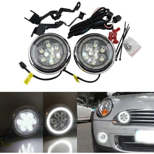 For Mini Cooper OEM Style Led Halo Rally Driving Light For R55 R56 R57 R58 R60 R61 F56 Daytime Running Lights With Angel Eyes