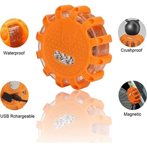 Dropship LED Car Road Flare Red Light Safety Flashlight IP44 Magnet Warning Night Lights Roadside Emergency Flares USB Charging