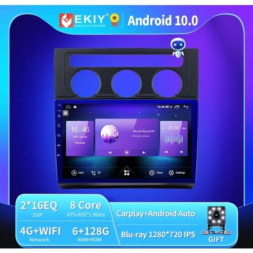 EKIY 6+128G 8 CORE Autoradio Android 10 For Volkswagen VW Touran 1 2003-2010 Car Radio Multimedia Blu-ray IPS Navi GPS no 2 din