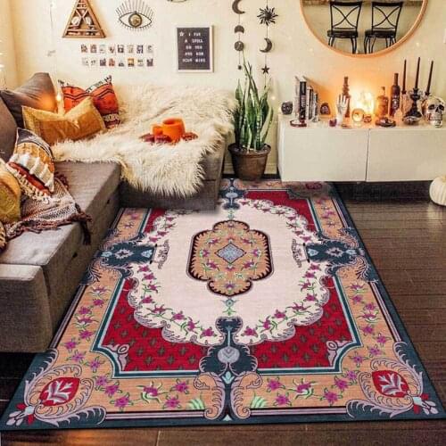 Geometric European Palace Flowers Princess Room Decor Carpet Retro Ethnic Bedroom Bedside Area Rugs Balcony Non-Slip Floor Mats