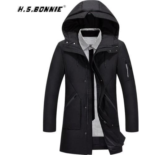 H.S.BONNIE Men's Long Down Jackets