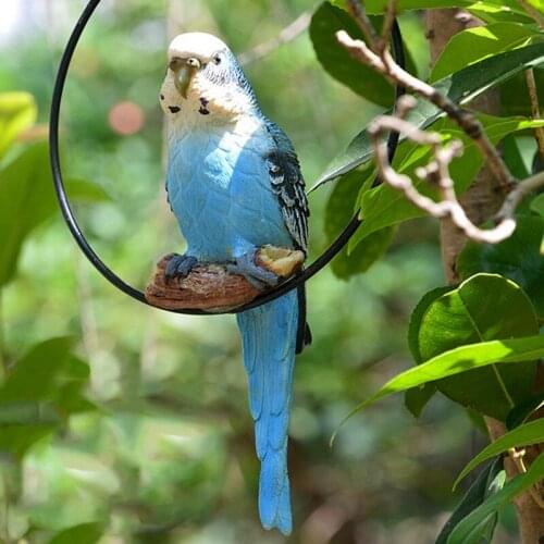 Simulation Resin Parrot Home Decoration Handicrafts Creative Animal Bird Model Garden and Wedding Decoration Gift