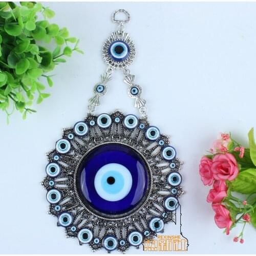 Turkey blue diamond eyes sun flower Muslim peace metal pendant evil "Jushi wall hangings