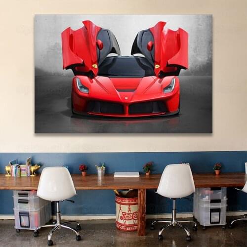 Supercar Ferraris Laferrari Roadster Red Car Canvas Painting Posters and Prints Vehicle Wall Silk Art for Room Home Decor
