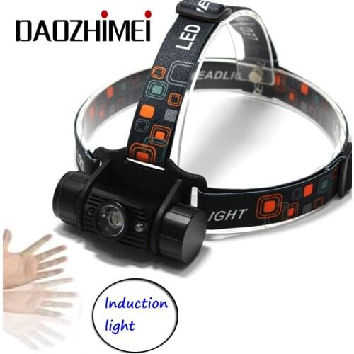 IR Sensor Headlamp Flashlight USB Rechargeable LED Lantern Waterproof Camping Hunting Head Torch 18650 Battery Передняя фара