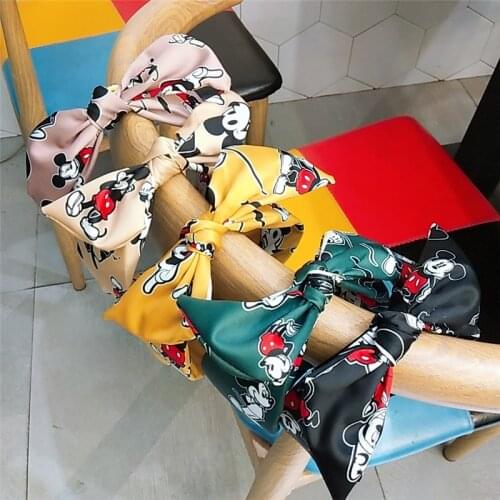 Cute Cartoon Animal Hair Hoop Fahsion Big Bowknot Hairband For Women Girls Cross Knot Wide Elastic HeadBand Hair Accessories