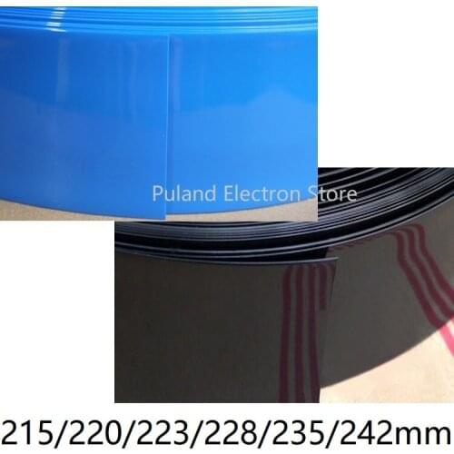 Width 215 220 223 230 235 240mm PVC Heat Shrink Tube Lipo Battery Insulated Film Wrap Protect Case Wire Cable Sleeve Black Blue