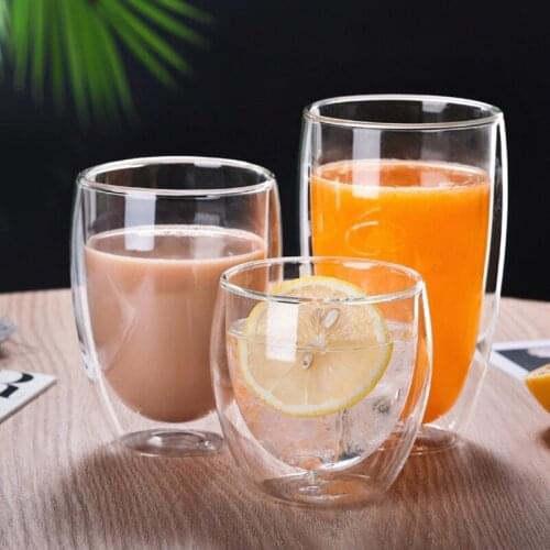 Double Wall Glass Cup Beer Coffee Heart Cups Heat Resistant Healthy Drink Mug Tea Mugs Transparent Drinkware Coffee Mug