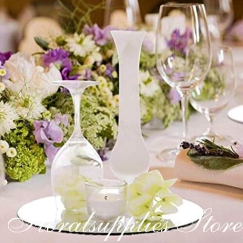 Wedding Centerpieces for Tables Mirror Trays, Mirror Wall Decoration, Round Mirror candle Plate for event party decoration