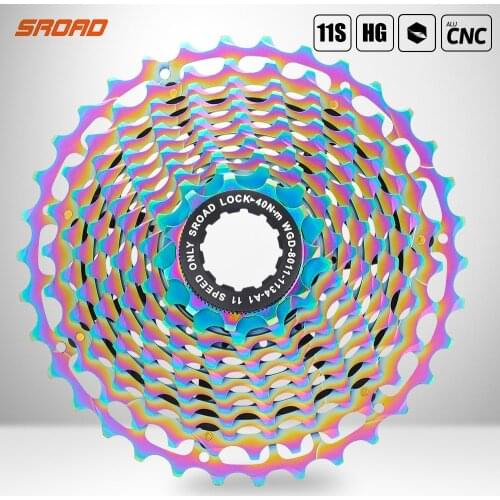 SRoad SLR2 Rainbow Cassette Ultralight 11 Speed 11-25/28/32/34T CNC Bike Freewheel 11s K7 11V Sprocket For Shimano R9100
