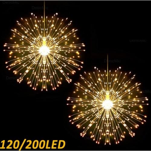 DIY Solar Light Outdoor Fairy Fireworks LED String Light Waterproof IP65 8 Modes For Decorated Shop Holiday Party Garden Light