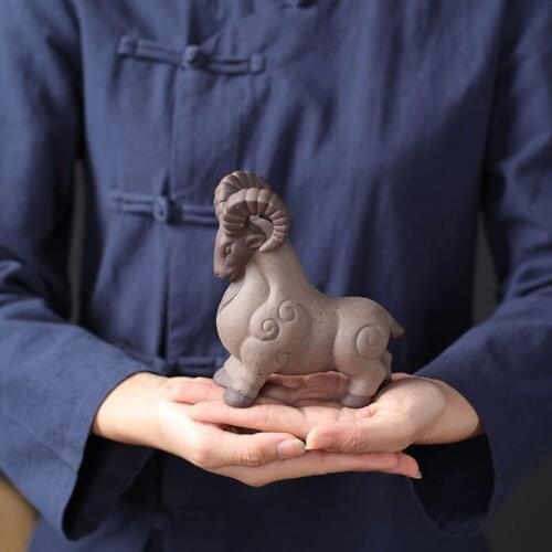 TiGoat tea pet purple sand ornaments tea art tea pet fine craft ornaments