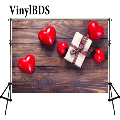 VinylBDS Photo Background Wedding Solid Brown Old Wood Background Love Backdrops Newborn Photography Background for Studio