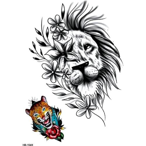 Bird/Lion/Fox/Phoenix Waterproof Temporary Tattoos Men Flash Tattoo Tatuagem Temporales Flower Skin Tatoos Fake Tattoo Sleeve