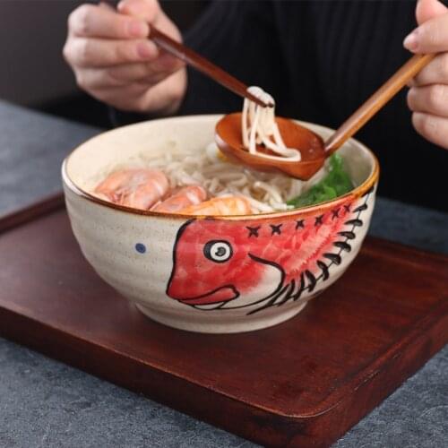 Japanese underglaze hand-painted 7-inch ceramic household ramen bowl soup bowl commercial restaurant noodle bowl large