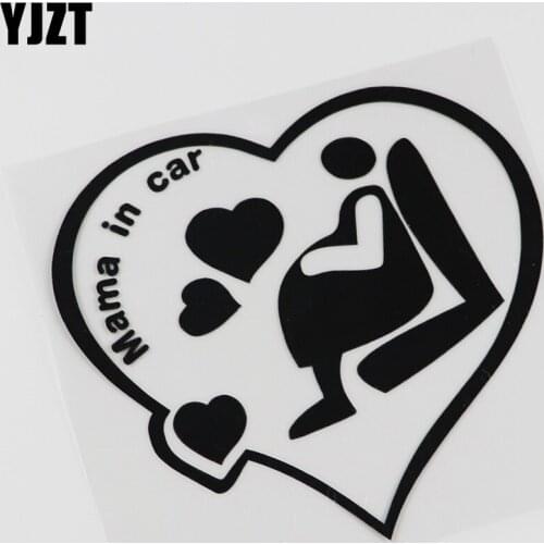 YJZT 13.8CM*13CM Decal Decor MAMA IN CAR Women Safety Sign Window Vinyl Car Sticker 13C-0054