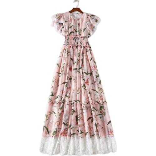 Lace dress female New high in the summer of show thin waist height false pictures is pure and fresh long