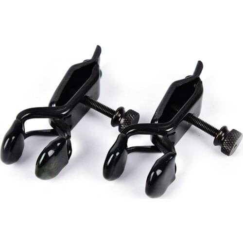 1 Pair Black Nipple Breast Clamps Clips Jewellery Bust Massager Stimulate Sex Toy Flirt Adult Products 6*1.3cm
