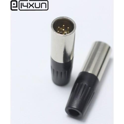 1pcs Mini XLR 6 pin Male Plug Audio Microphone Chassis Mount XLR Audio Microphone Connector for OD5mm Cable