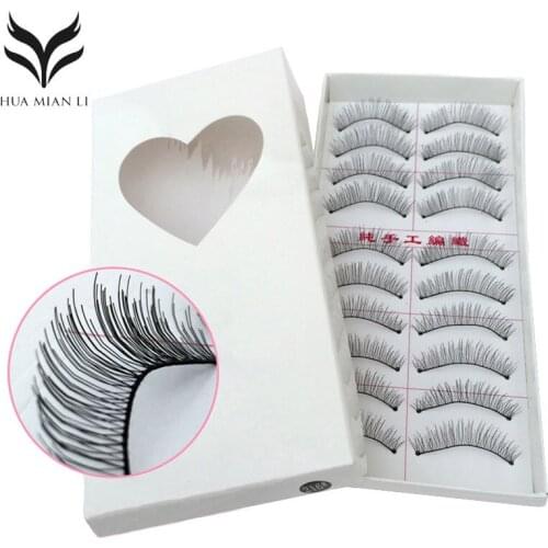 10 Pairs False Eyelashes Natural Bare Makeup Fake Eyelashes Hand Made Black Short Style False Eyelashes Beauty Cosmetic