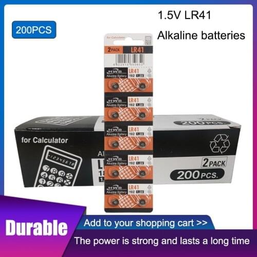 200pcs LR41 SR41 Button Cell Batteries 192 AG3 G3A LR736 392A for Maxell 1.5v Lithium Coin Battery 7.9mm*3.6mm