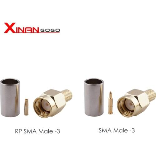 5PCS Hign Quanlity SMA Male Plug crimp for RG58 LMR195 RG400 RG142 LMR200 RG223 50-3 Cable RF Connector