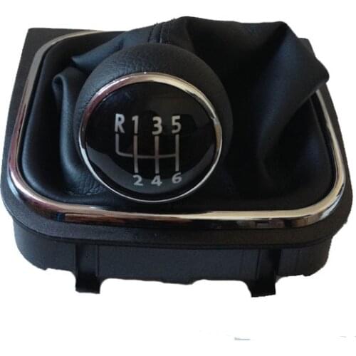 Car Styling 5 Speed 6 Gear Shift Knobs With Gaitor Covered Leather Knob For VW Golf V 5 Golf VI 6 GOLF V VI JETTA