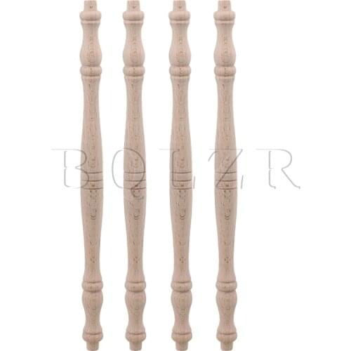 BQLZR 4 x Vintage Style Unfinished Wood Natural Cutout Wooden Spindle 27.5cm