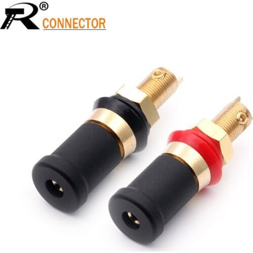Black Matte Copper Banana Electrical Jacks High Current HIFI Cable Banana Connector Binding Post Terminals