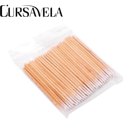 Cursavela Wood Cotton Swab Cosmetics Permanent Makeup Health New Ear Jewelry Clean Sticks Buds Tip Wood Cotton Head Swab