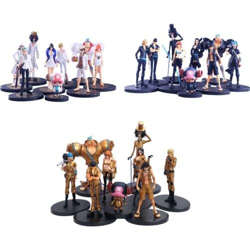 Action Figure Toys Doll Gifts Anime 9pcs/set One Piece Film Gold Sanji Luffy Chopper Zoro Nico Nami Robin Usopp Brook Franky PVC