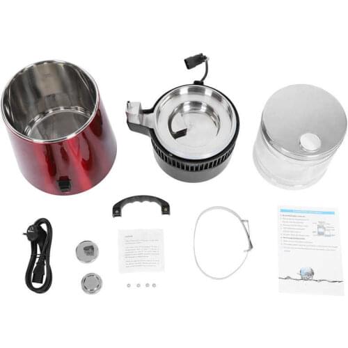 Electric Pure Water Distiller Countertop Stainless Steel Shell with Glass Bottle Countertop Water Distiller