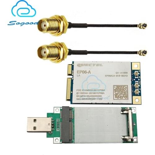 EP06ALA-512-SGAD EP06-A LTE Cat module with mini pcie to usb adapter+2pcs IPEX to SMA female pigatil North America Verizon AT&T