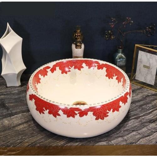 Europe Vintage Style Hand Painting Art wash basin bathroom sinks Countertop bathroom hand basins