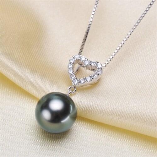 Fashion Bead Pearl Mountings Findings 925 silver plating Heart-shaped Pendant Settings Jewelry Parts Fittings Jewellery DIY 2019