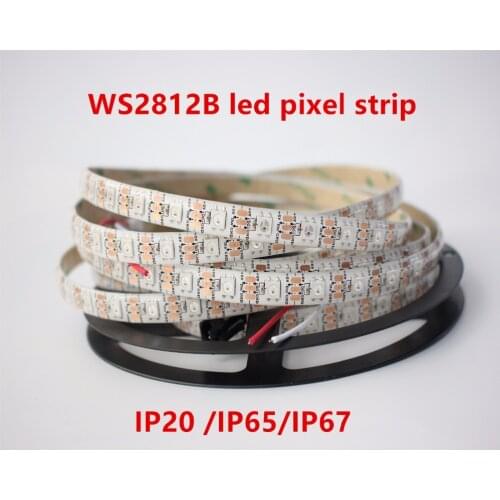 IP20/IP65/IP67 Waterproof 5m led strip WS2812B Smart led pixel strip,,60 leds/m WS2811 IC; 60 pixels/M,White PCB DC5V