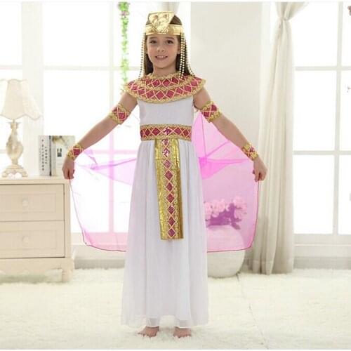 Halloween Costumes Boy Girl Ancient Egypt Egyptian Pharaoh Cleopatra Prince Princess Costume for Children Kids Cosplay Clothing