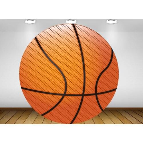 Round Circle Background Basketball Sports Party Backdrop Boys Birthday Party Event Decor Baby Shower Table Cover Fabric