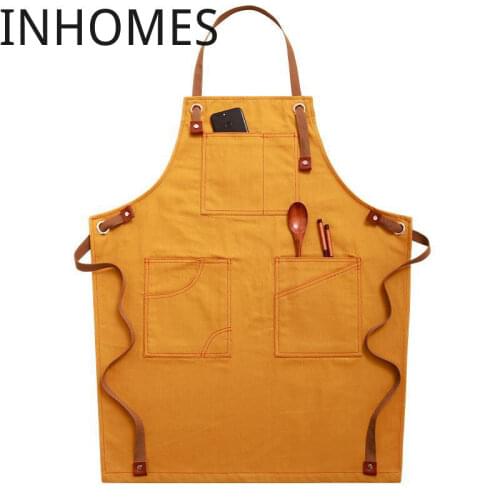 Kitchen Denim Apron Japanese Barista Custom Logo Restaurant Flower Art Milk Tea Shop Barber Chef Work Clothes Waist Fashion Apro