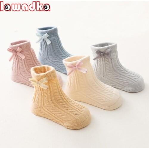 Lawadka Spring Autumn Newborn Baby Girl Boy Socks Casual Infant Toddler Soft Breathable Bow Sock For Girls Boys 6M-8Years Old